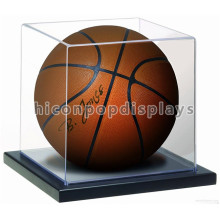 Merchandising Counter Top Hölzerne Base Clear Acryl Cover Mini Single Basketball Vitrine